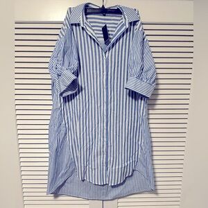 Eloquii Blue & White Striped Dress – Lightweight & Chic